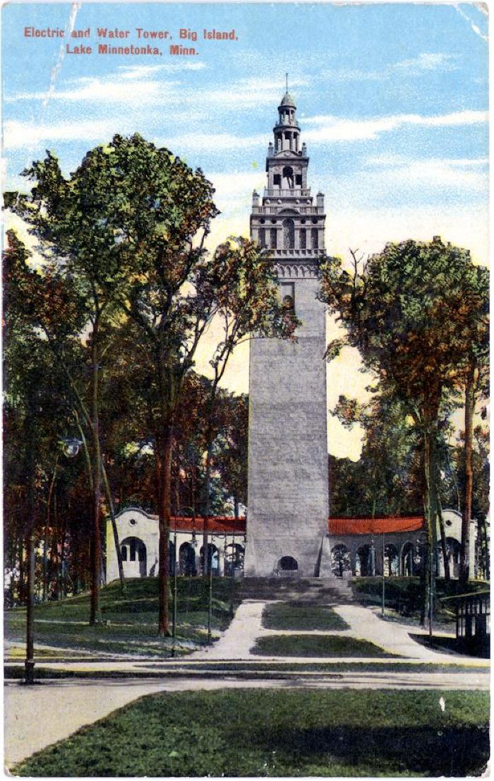 Electric and Water Tower, Big Island, Lake Minnetonka, Minn.