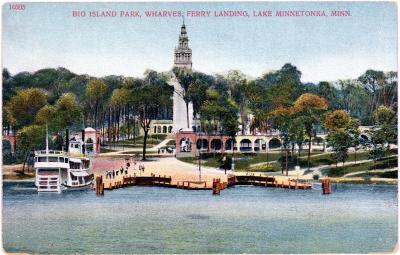 10305.  Big Island Park, Wharves, Ferry Landing, Lake Minnetonka, Minn.