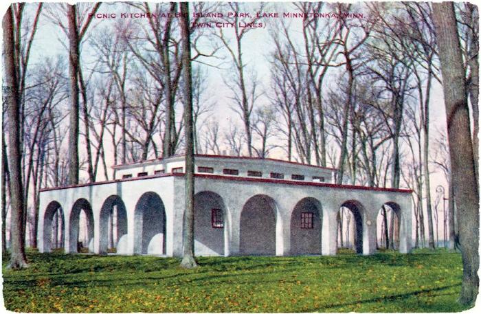 Picnic Kitchen at Big Island Park, Lake Minnetonka, Minn. (Twin City Lines).  No. 635