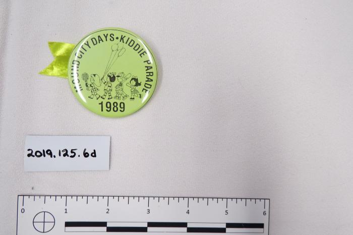 Promotional Pinback Button, Mound City Days, 1989
