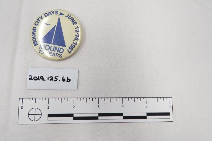 Promotional Pinback Button, "Mound City Days", 1987