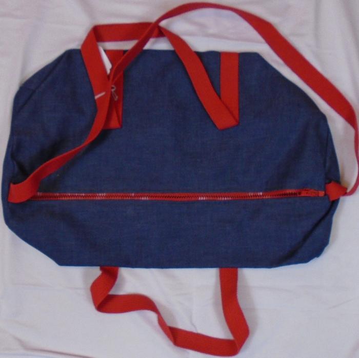 Blue Denim Duffel Bag