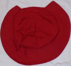 Red Fabric Sun Hat