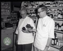 Hugh Stinson and Jim Stradtman, Corner Drug Store, Glenwood, Minnesota 