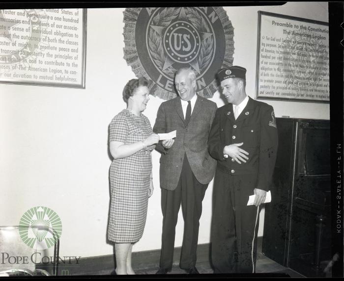 Mrs. Art Stone, Clifford Sommer, and L. S. Hendrickson, Glenwood, Minnesota 
