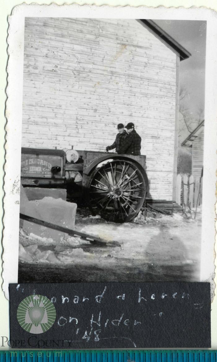 Leonard and Lorenz on Heider tractor 1948
