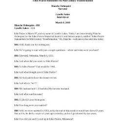 Transcript-Oral History-Blance Holmquist