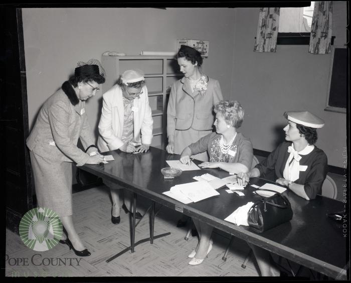 Registering For The Annual Women's Club Convention, Glenwood Minnesota 