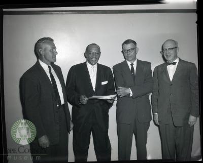 Jesse Owens and school officials, Glenwood Minnesota 
