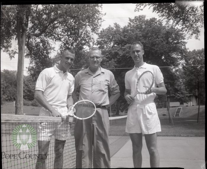 Tennis Exhibition at Sunset Beach Hotel, Glenwood Minnesota 
