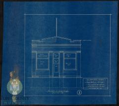 Blueprints for the First National Bank in Farwell, Minnesota 1921