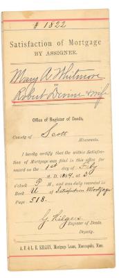 Satisfaction of Mortgage, 1888