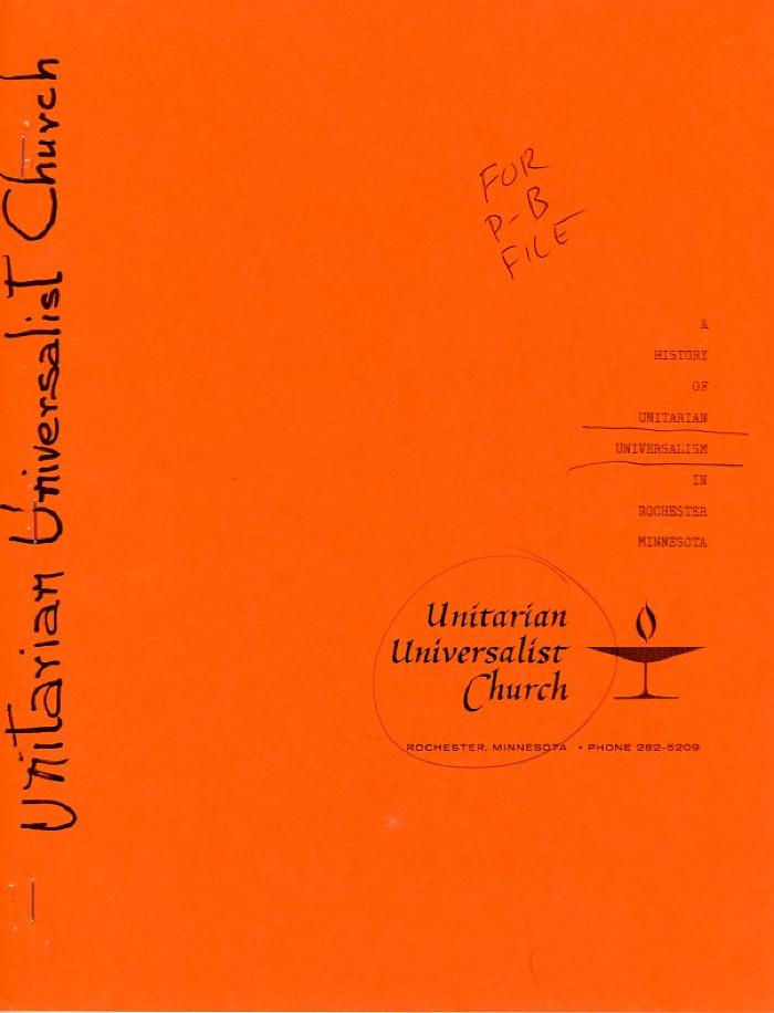 A History of Unitarian Universalism in Rochester Minnesota