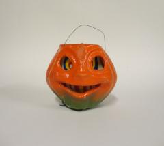 5" Diameter Orange Paperboard Jack-o-Lantern - Coller Family, Shakopee, 1940-1950