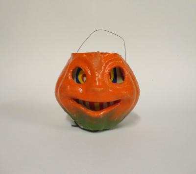 5" Diameter Orange Paperboard Jack-o-Lantern - Coller Family, Shakopee, 1940-1950