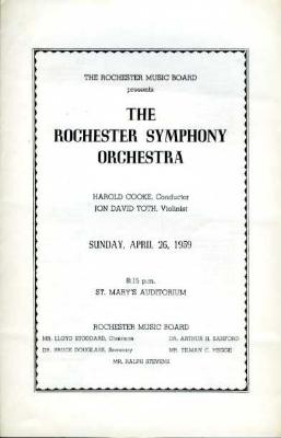 The Rochester Symphony Orchestra Program