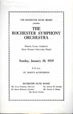 The Rochester Symphony Orchestra Program