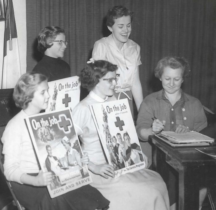Girl Scouts Help Red Cross, February 27, 1957