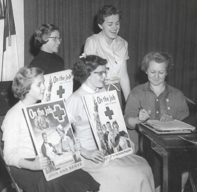 Girl Scouts Help Red Cross, February 27, 1957