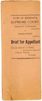 Brief for Appellant, Oldenberg v. Devine, 1889