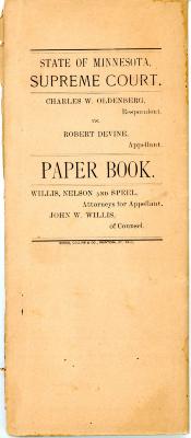 Paper Book for Oldenberg v. Devine, 1888-1889