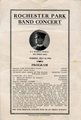 Rochester Park Band Concert Program