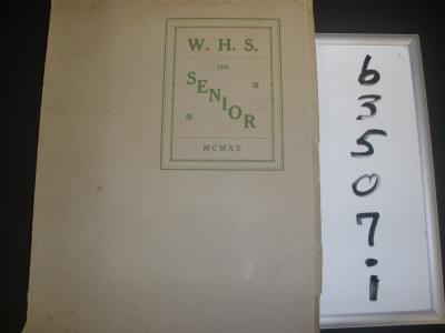 W. H. S. The Senior MCMXX