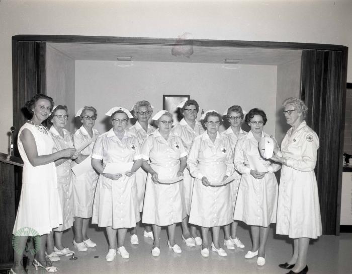 Red Cross Gray Ladies "Capped" At Glenwood Retirement Home, Glenwood, Minnesota 