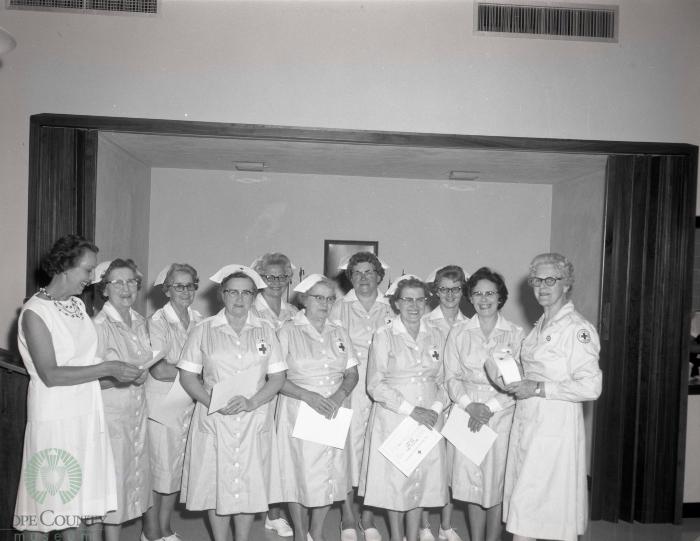 Red Cross Gray Ladies "Capped" At Glenwood Retirement Home, Glenwood, Minnesota 