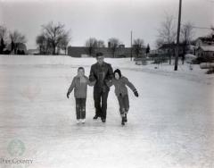 Skaters At City Skate Rink, Glenwood, Minnesota 