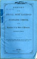 Report of the Special Joint Railroad Investigating Committee, to the Legislature of the State of Minnesota, Thirteenth Session