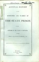Annual Report of the Inspectors and Warden of the State Prison to the Governor of the State of Minnesota for the Fiscal Year Ending November 30, 1871