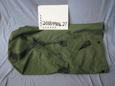 Green duffel bag