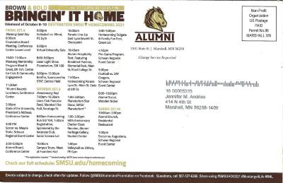 "Bringing it Home: SMSU Homecoming, 2021" Advertisement