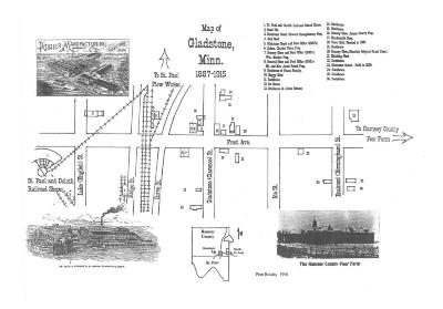 Map of early Gladstone, Minnesota