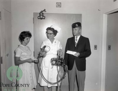 Mrs. Jaycees And American Legion Post 187 Donate To Hospital, Glenwood, Minnesota 