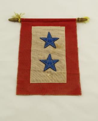 Military Service banner, WWII, w/two blue stars/Blue Star Banner