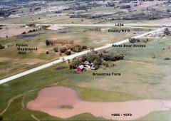 Aerial photo of Bruentrup dairy farm on White Bear Avenue