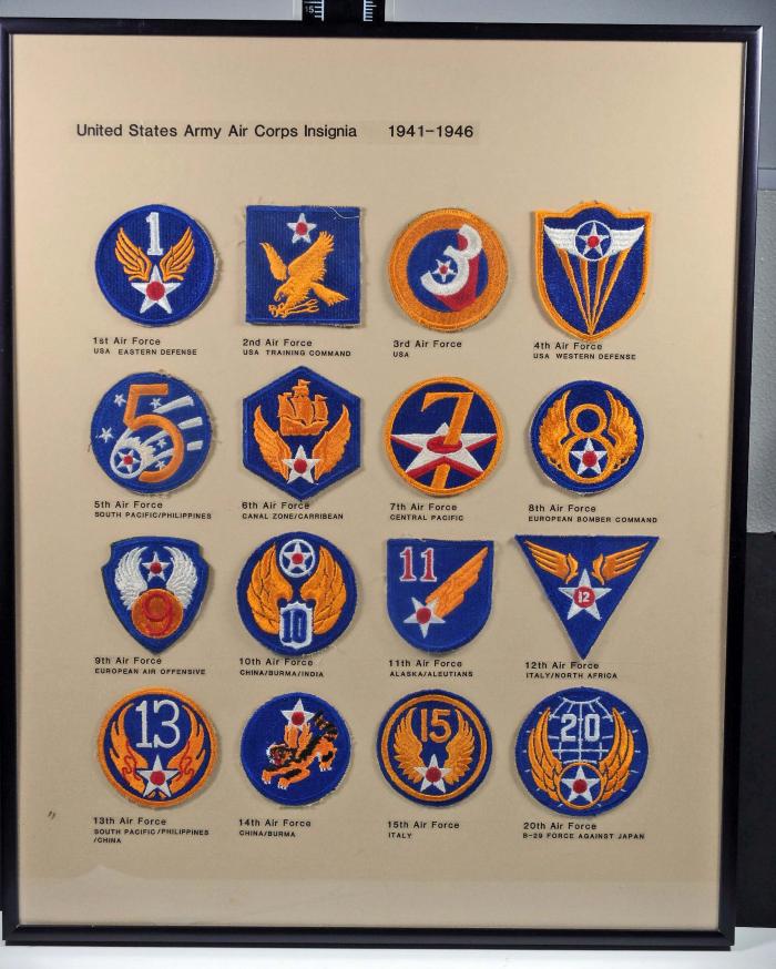United States Army Air Corps insignia display