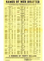 Names of Men Drafted in the Civil War and who failed to report.  