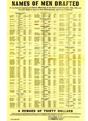Names of Men Drafted in the Civil War and who failed to report.  