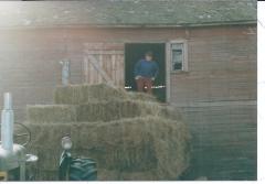Ken Bruentrup loading hay into the Howlett barn