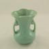Vase, Ceramic, Light mint green, Molded handles, "USA"