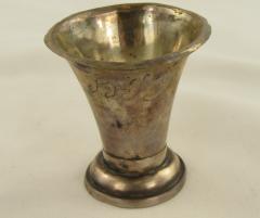 Silver cup, Small, Shot glass size, Engraved with initials