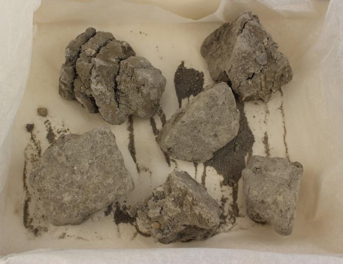 Clay, (6) pieces, found during construction of the Moorhead Water Treatment plant in Spring 1994