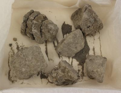 Clay, (6) pieces, found during construction of the Moorhead Water Treatment plant in Spring 1994