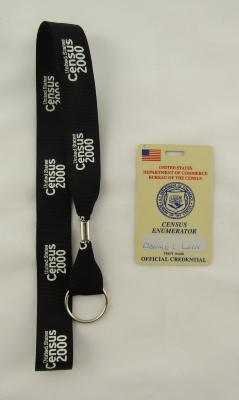 Nametag with lanyard, 2000 US Census