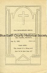 Lake Crystal HS 1963 Baccalaureate Service