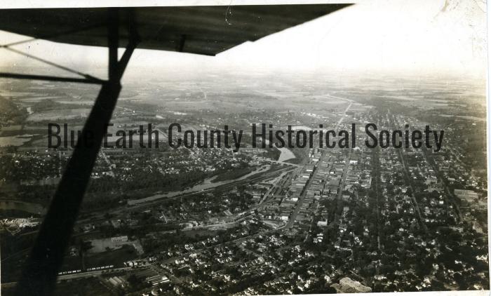 Aerial View of Mankato from Plane 1928