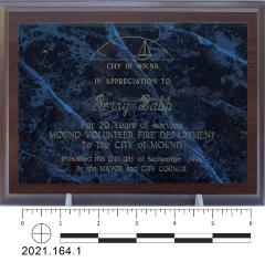 Fire Department Plaque